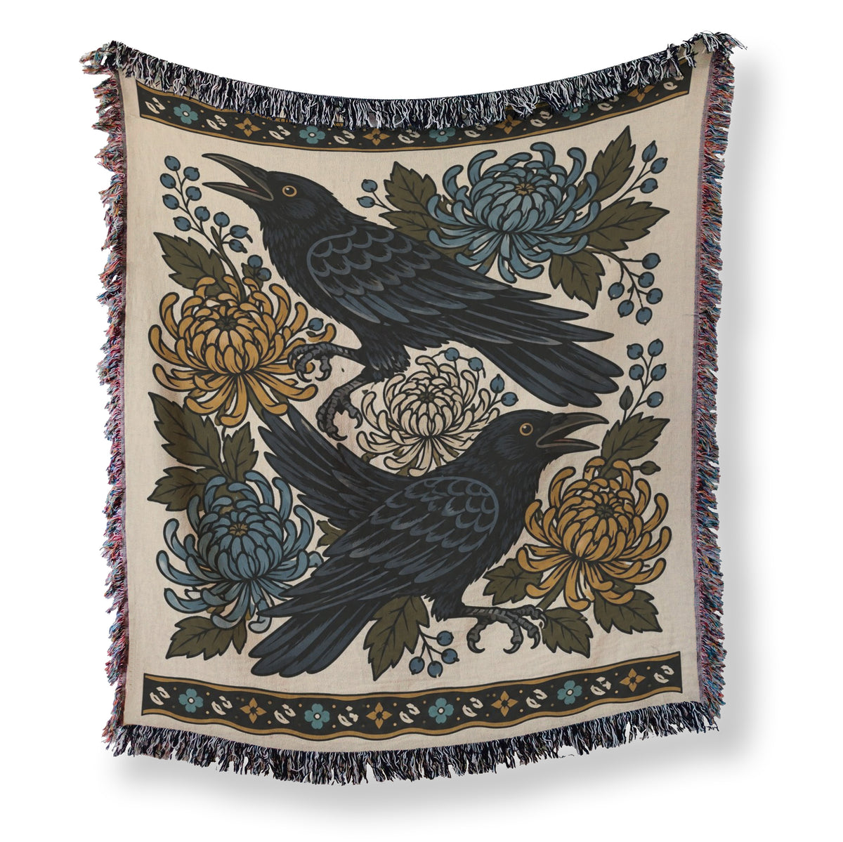 Ravens & Chrysanthemums Blanket