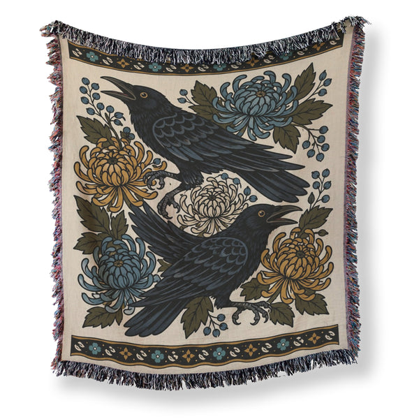Ravens & Chrysanthemums Blanket