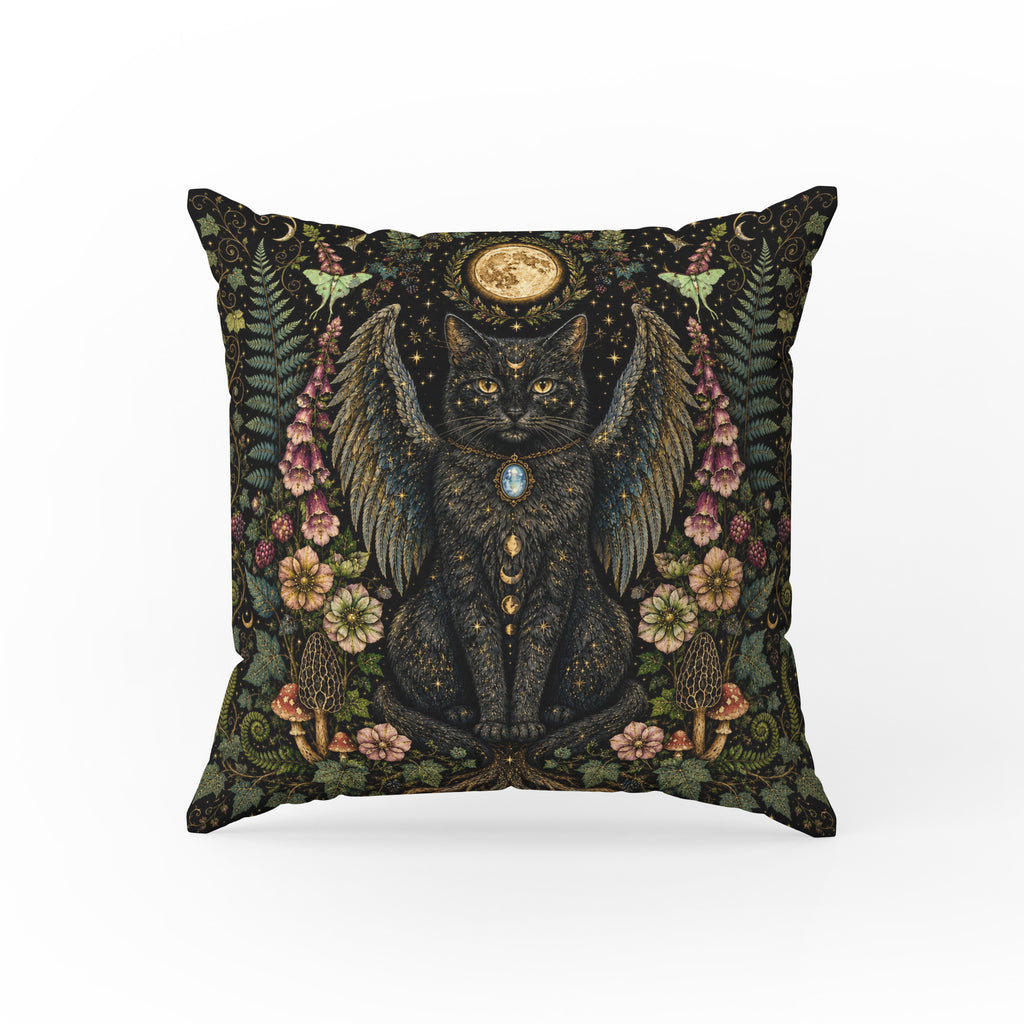 The Moonwing Familiar – Black Cat Fairy Pillow