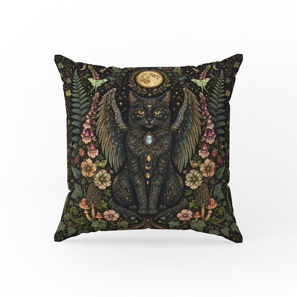 The Moonwing Familiar – Black Cat Fairy Pillow