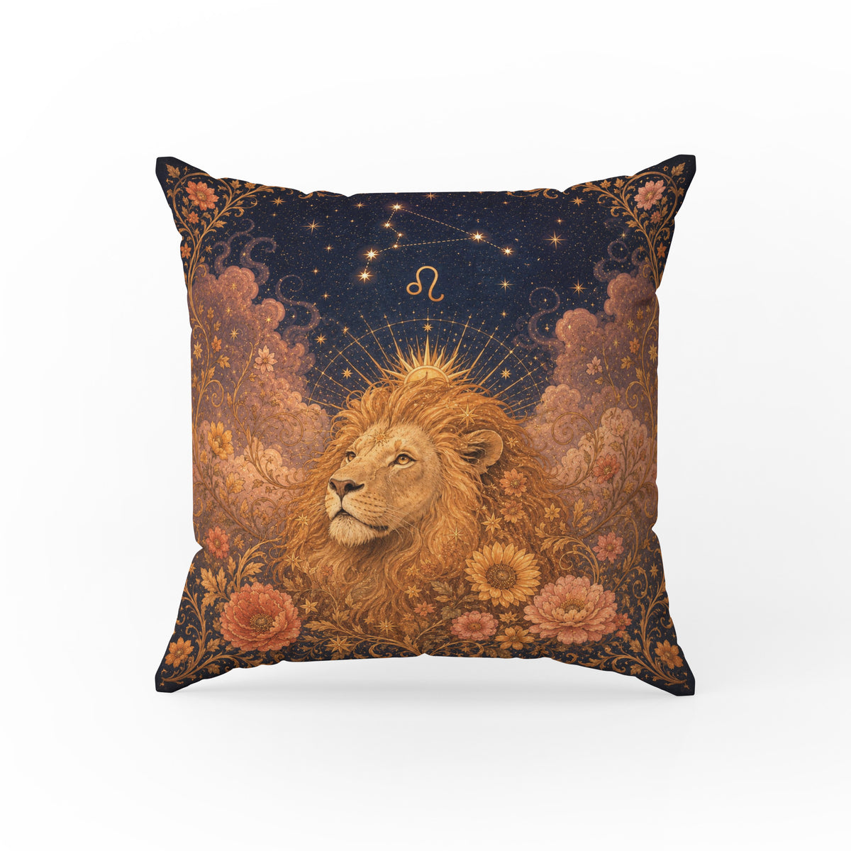 The Sunlit Lion – Leo Zodiac Pillow Main image