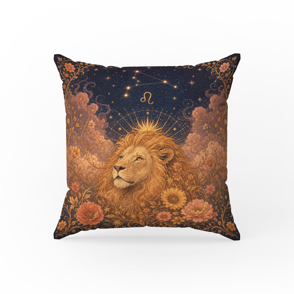 The Sunlit Lion – Leo Zodiac Pillow