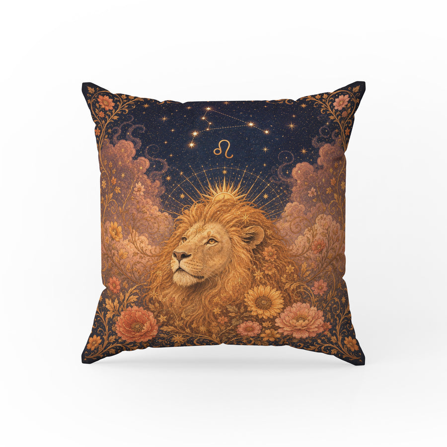 The Sunlit Lion – Leo Zodiac Pillow
