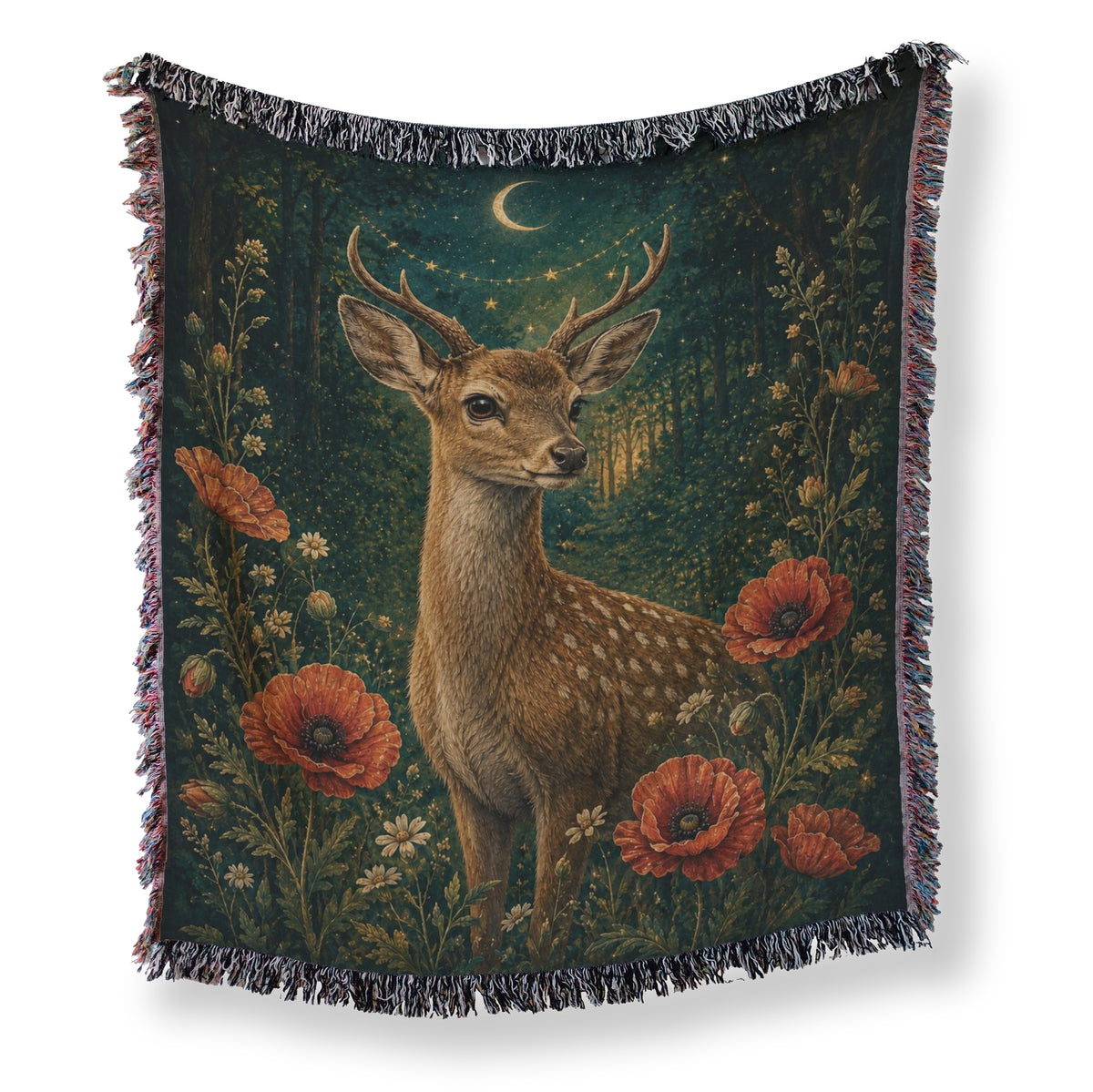 Enchanted Moonlit Deer Blanket Main image