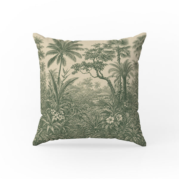 Verdant Tropical Grove Pillow