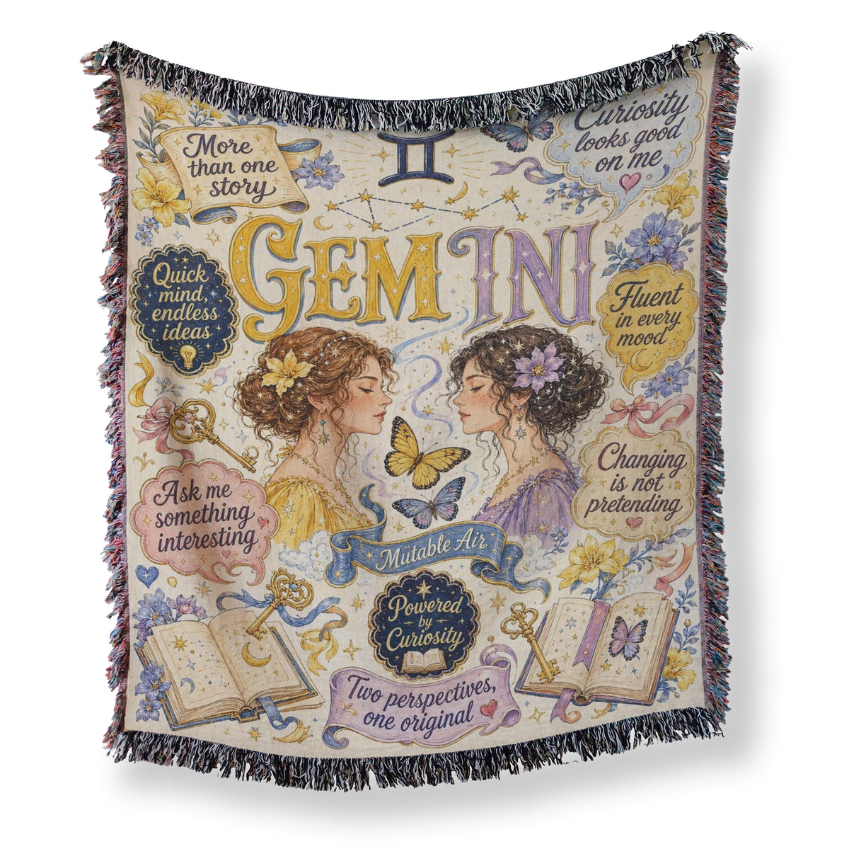 Gemini – Curious Twins Zodiac Blanket
