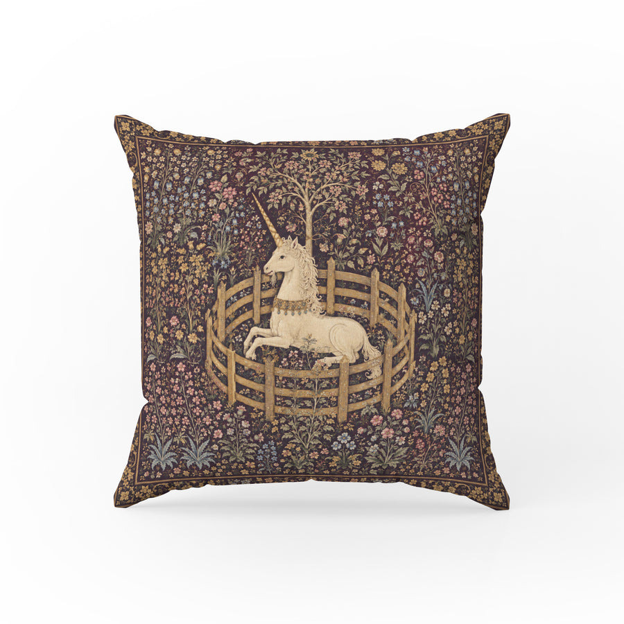 The Unicorn Garden – Medieval Tapestry Pillow