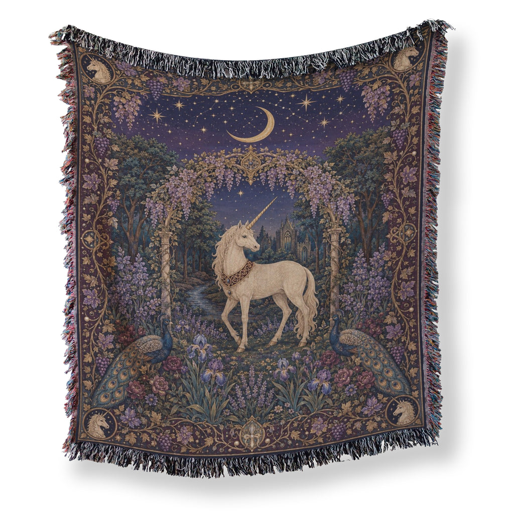 The Wisteria Unicorn Garden Blanket