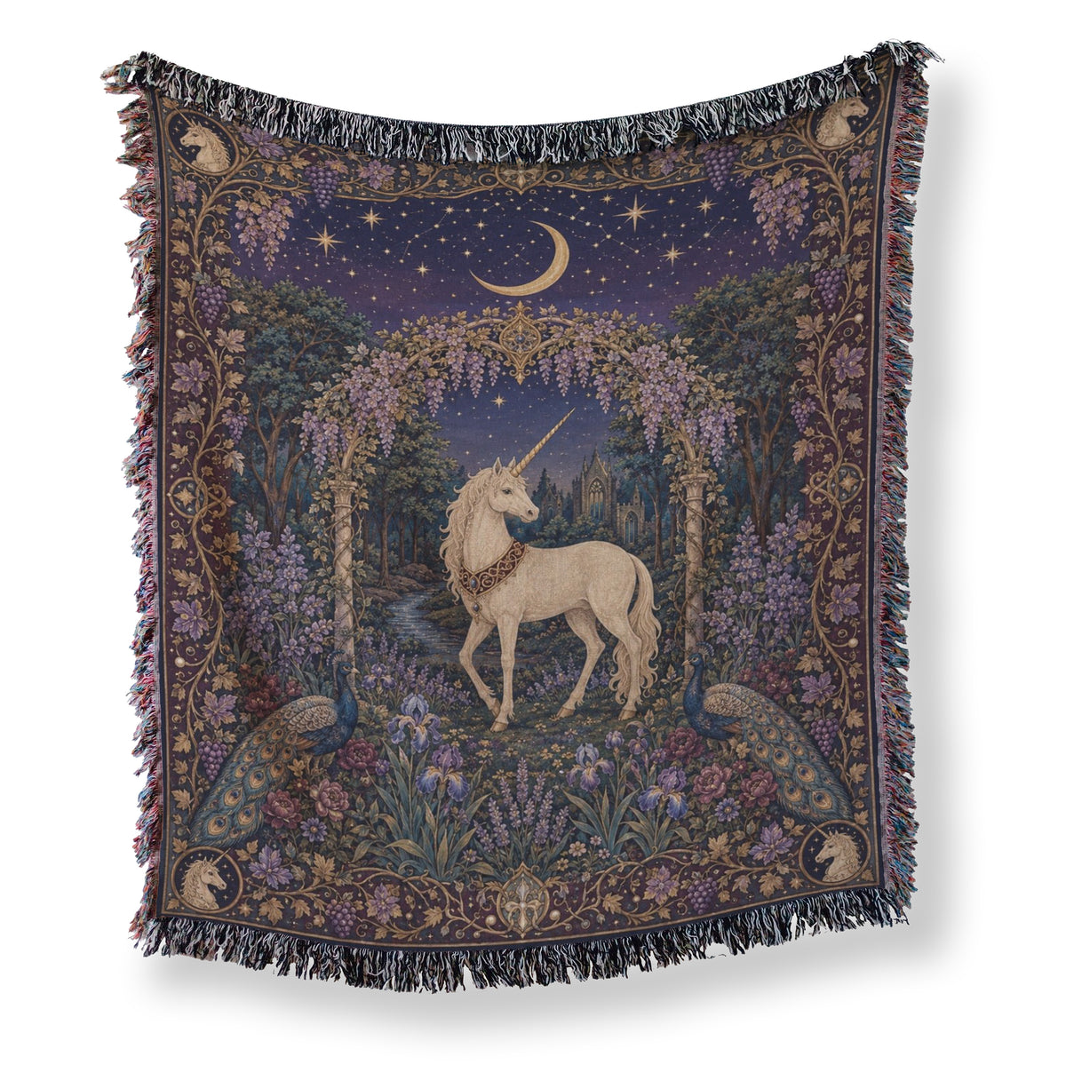 The Wisteria Unicorn Garden Blanket