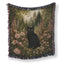 Enchanted Meadow Black Cat Blanket
