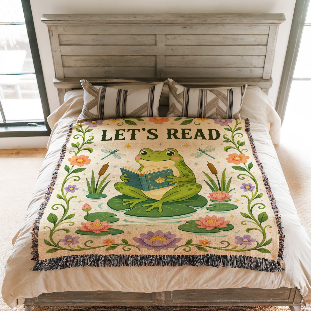 Let's Read Frog & Lily Pond Blanket