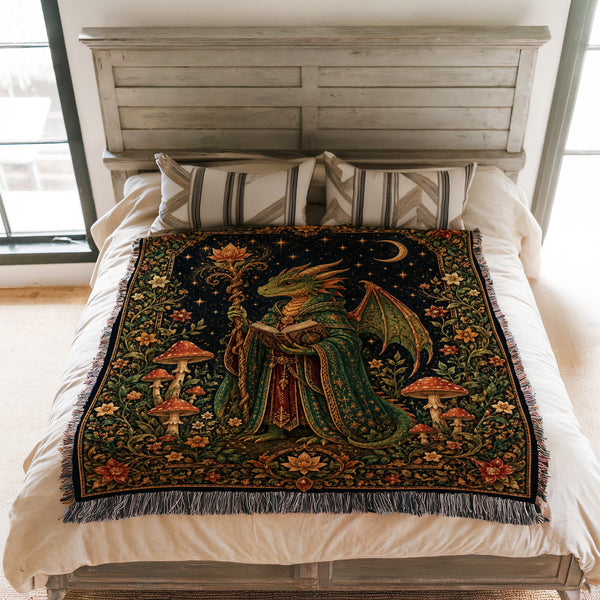 Emerald Dragon Wizard Reader Blanket