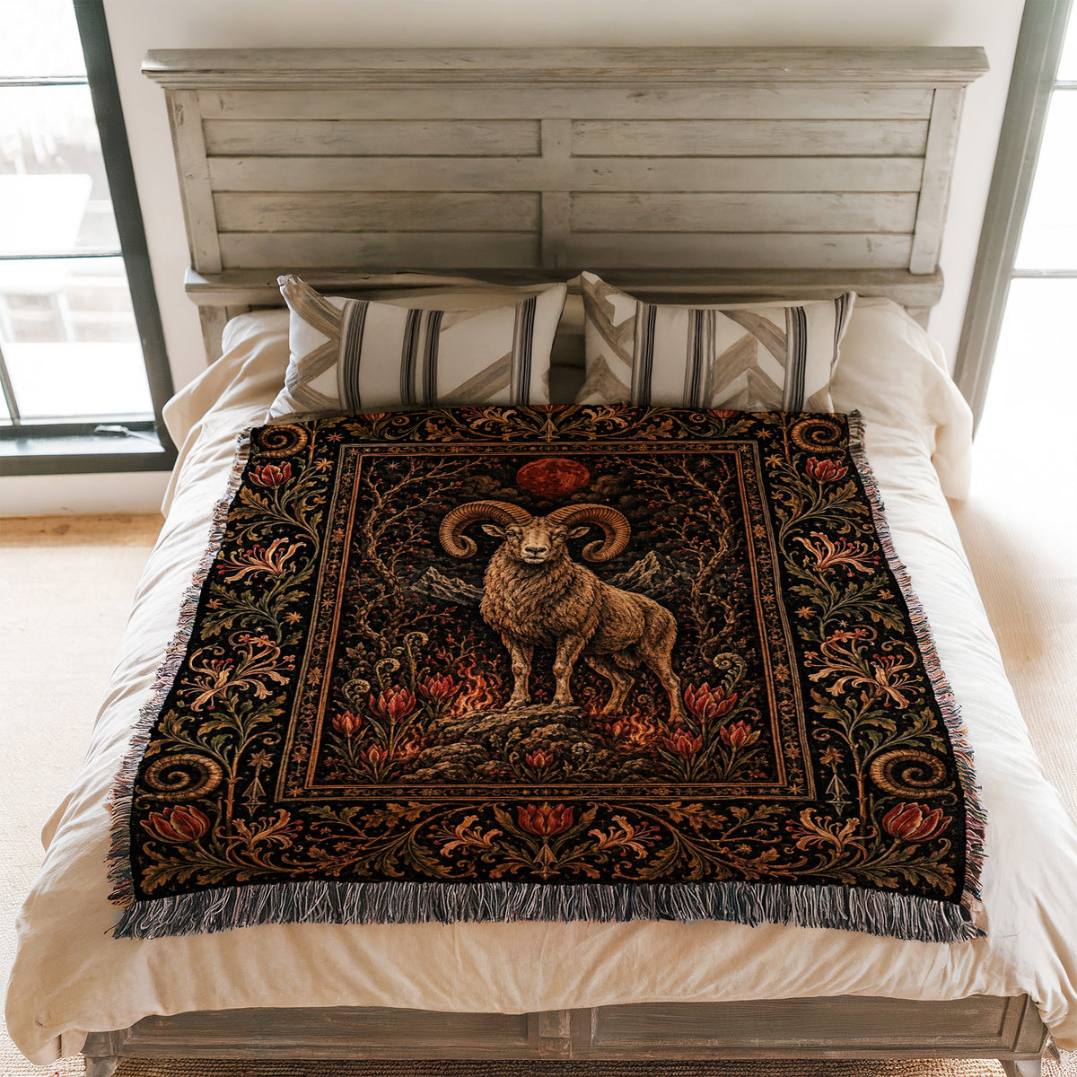 Aries Ember Ram Zodiac Blanket