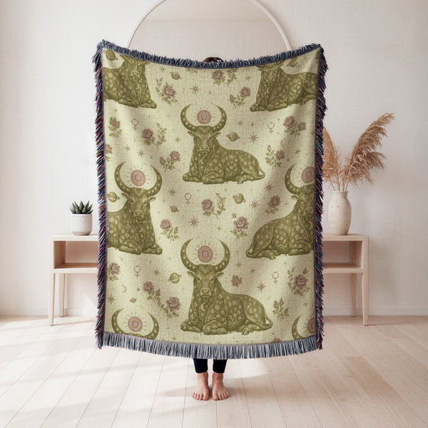 Taurus Floral Bull Pattern Blanket
