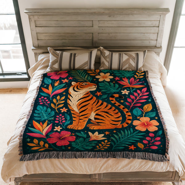 Tropical Tiger Garden Blanket