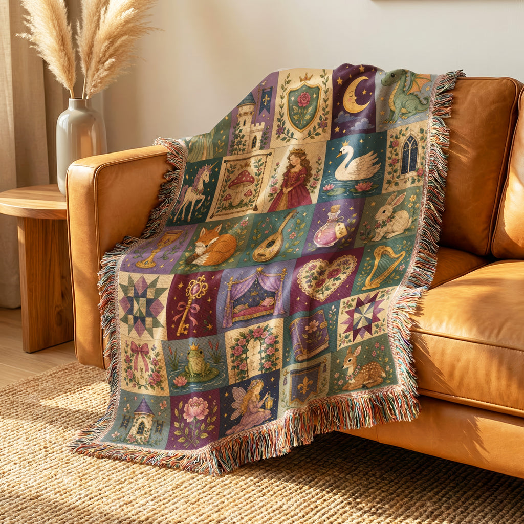 Medieval Fairy Tale Patchwork Blanket