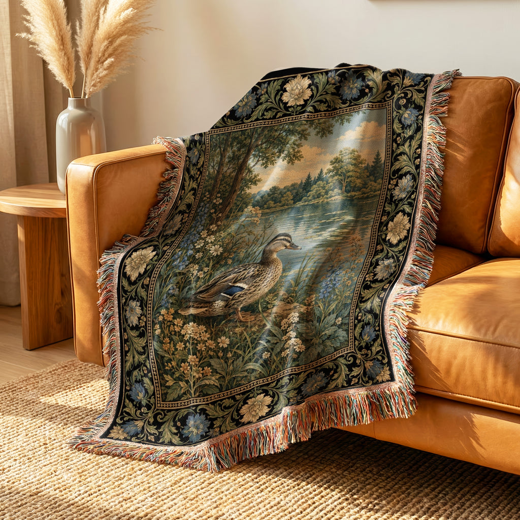 Lakeside Duck Tapestry Blanket
