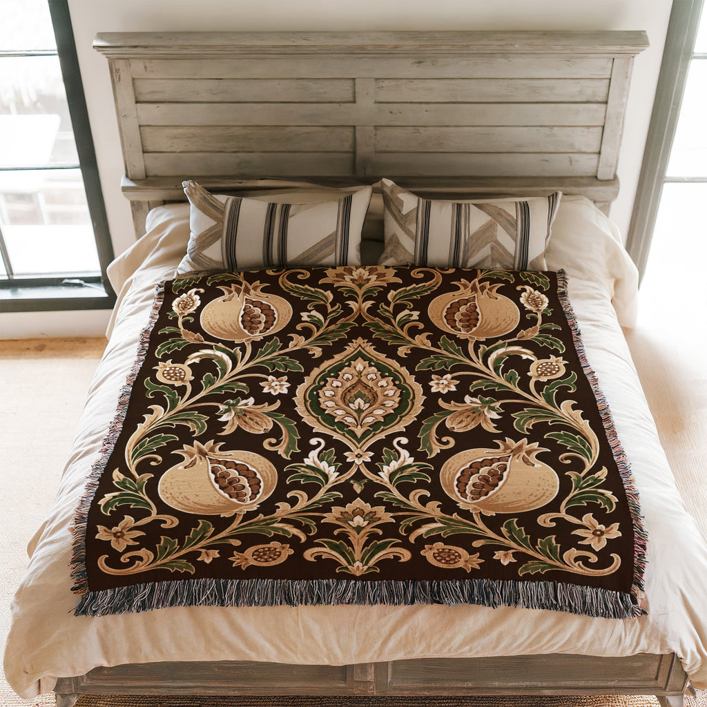 The Gilded Pomegranate Garden Blanket