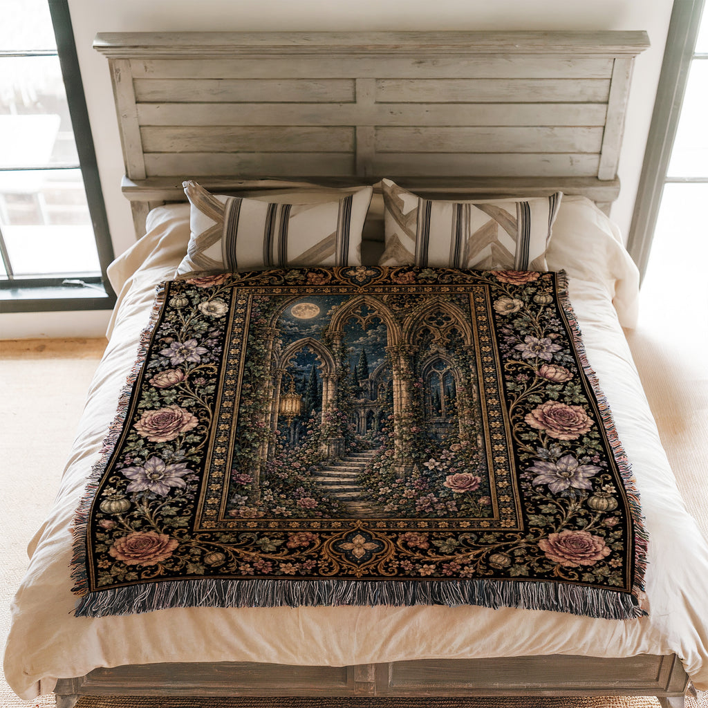 Secret Gothic Garden Ruins Blanket