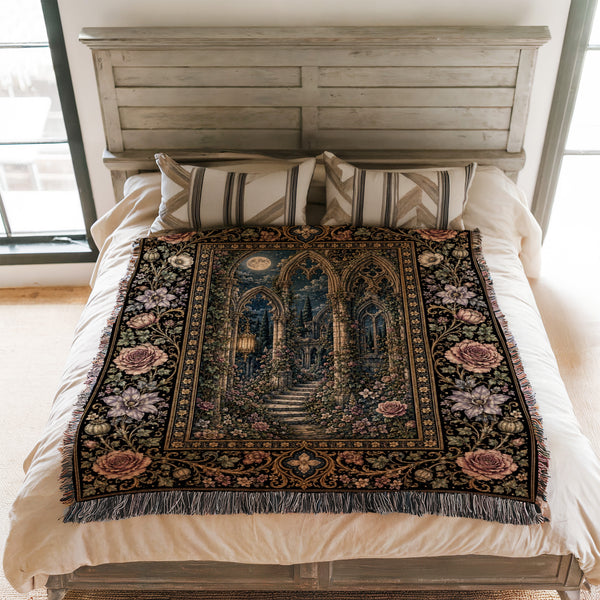 Secret Gothic Garden Ruins Blanket