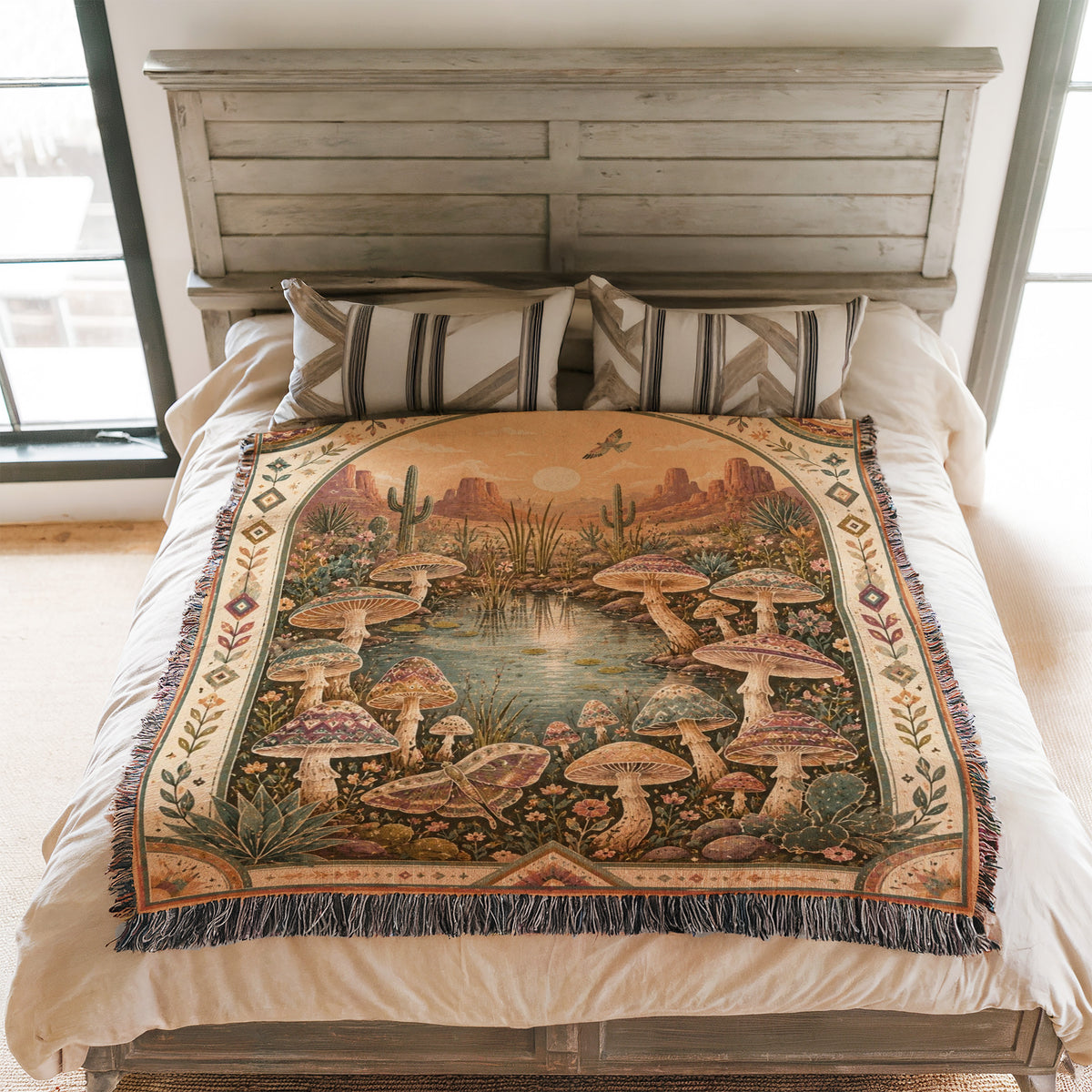Desert Oasis Mushroom Blanket