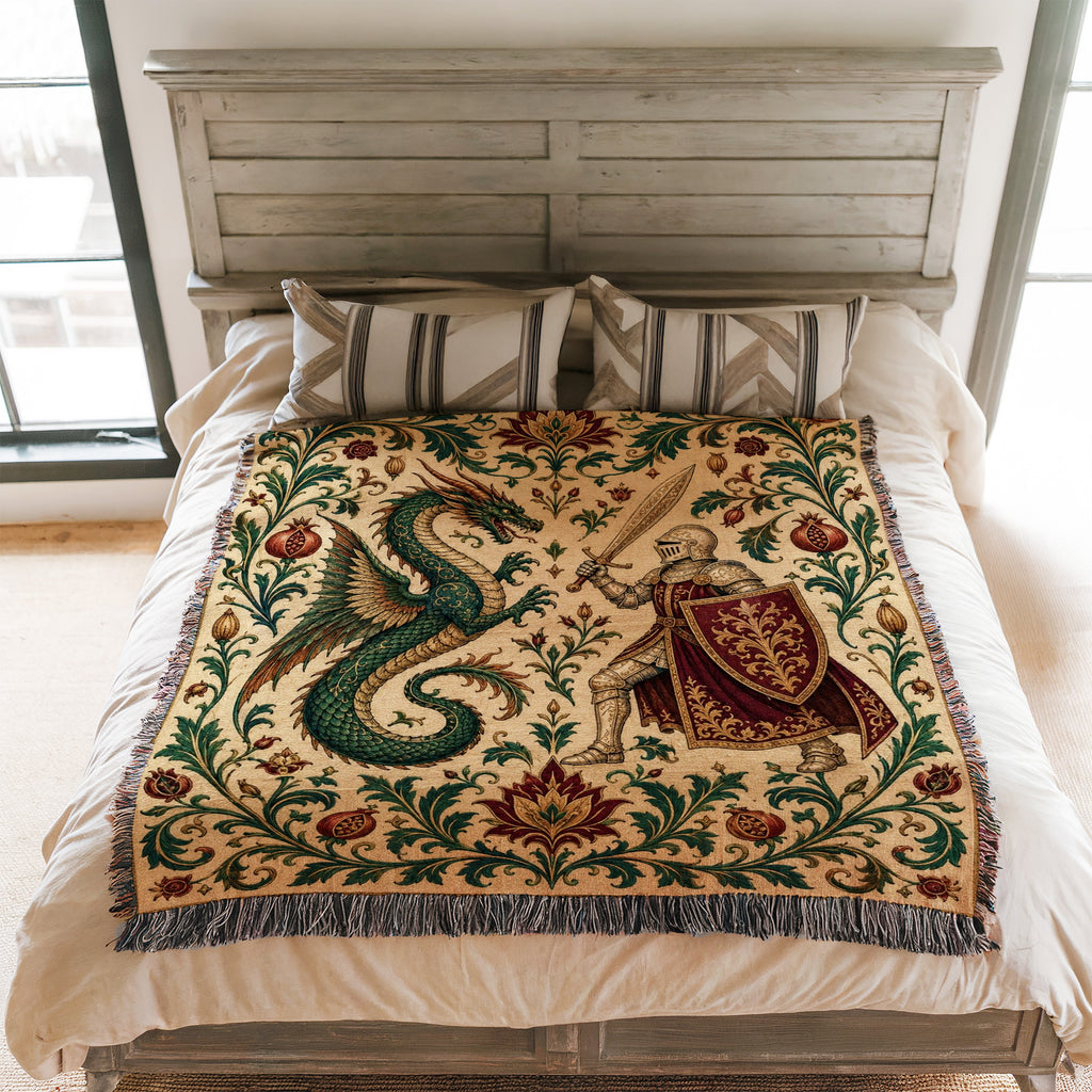 The Pomegranate Knight & Dragon Blanket