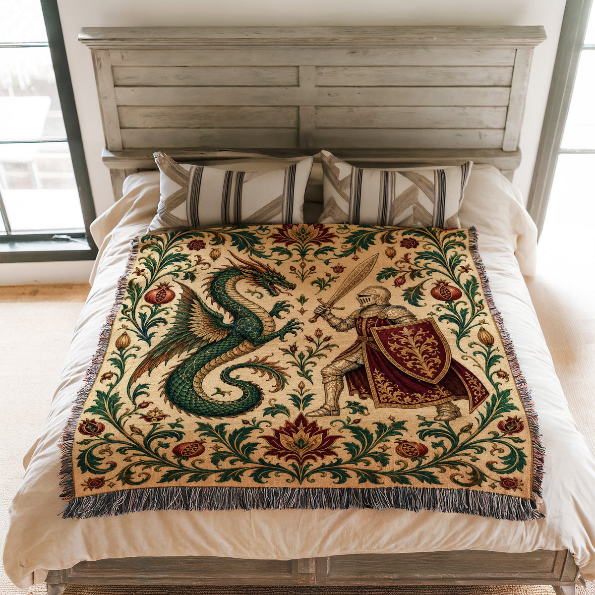 The Pomegranate Knight & Dragon Blanket