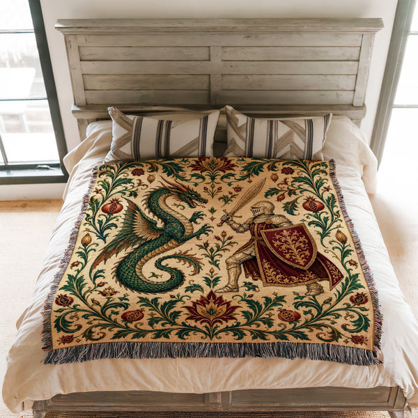 The Pomegranate Knight & Dragon Blanket