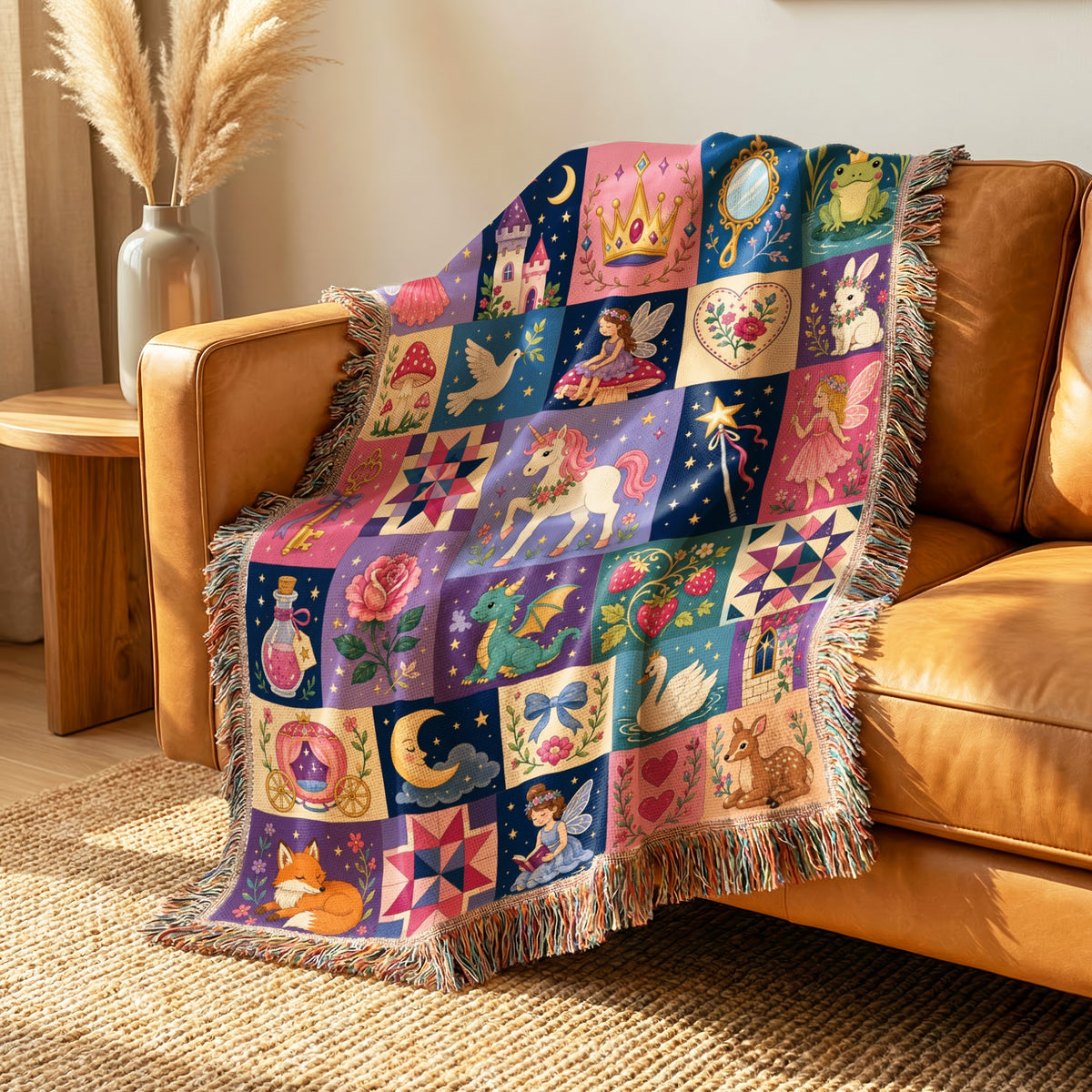 Pastel Fairy Tale Patchwork Blanket