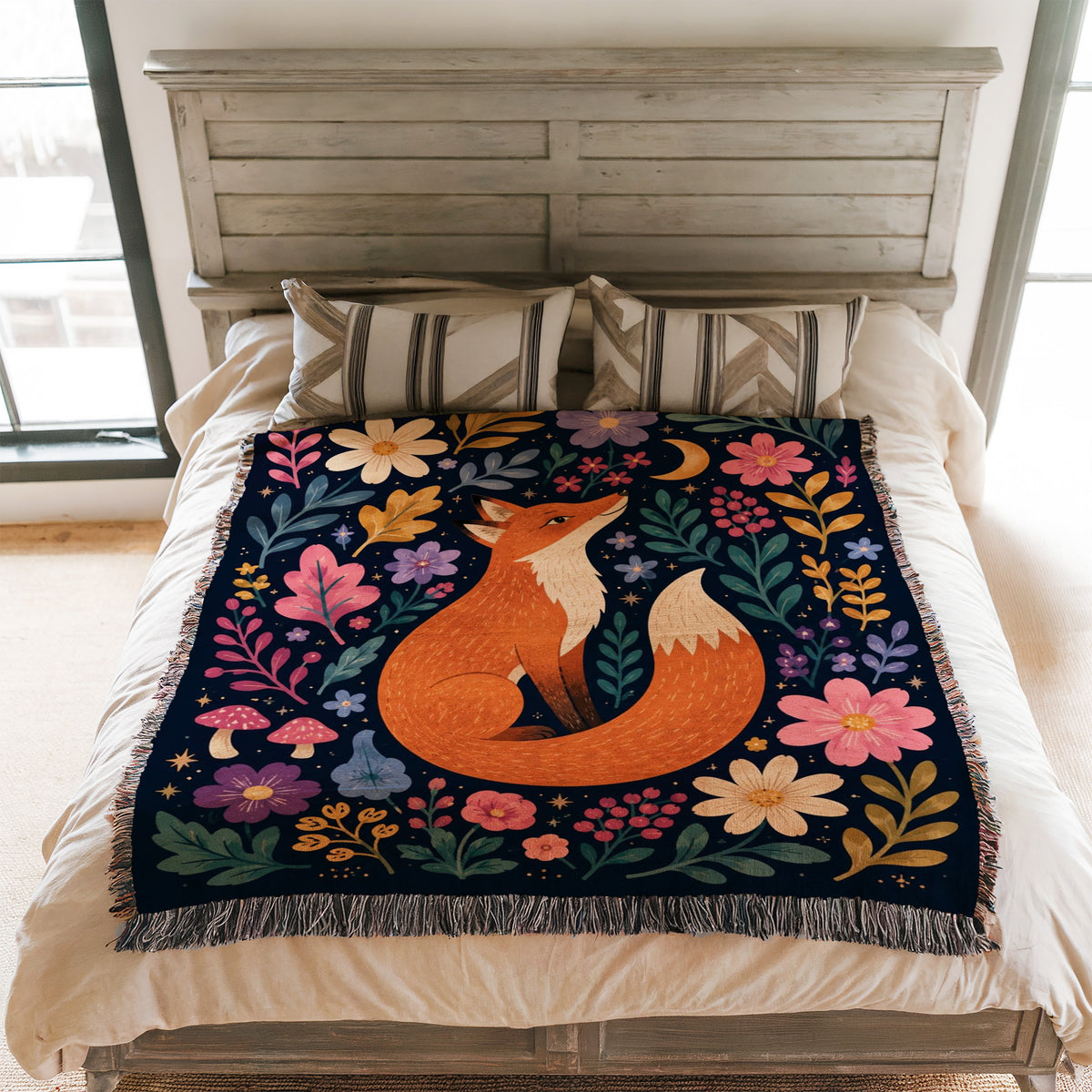 Moon Garden Fox Blanket