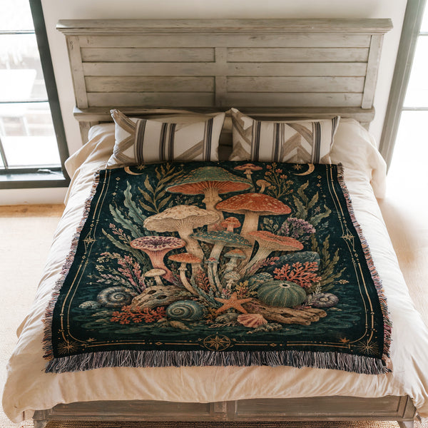 Mystic Tide Mushroom Blanket