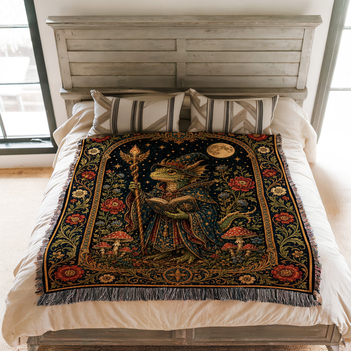Green Dragon Wizard Reader Blanket