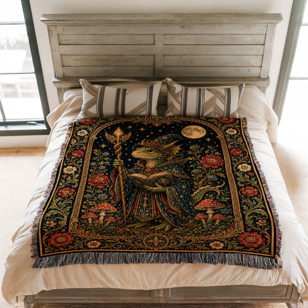 Green Dragon Wizard Reader Blanket