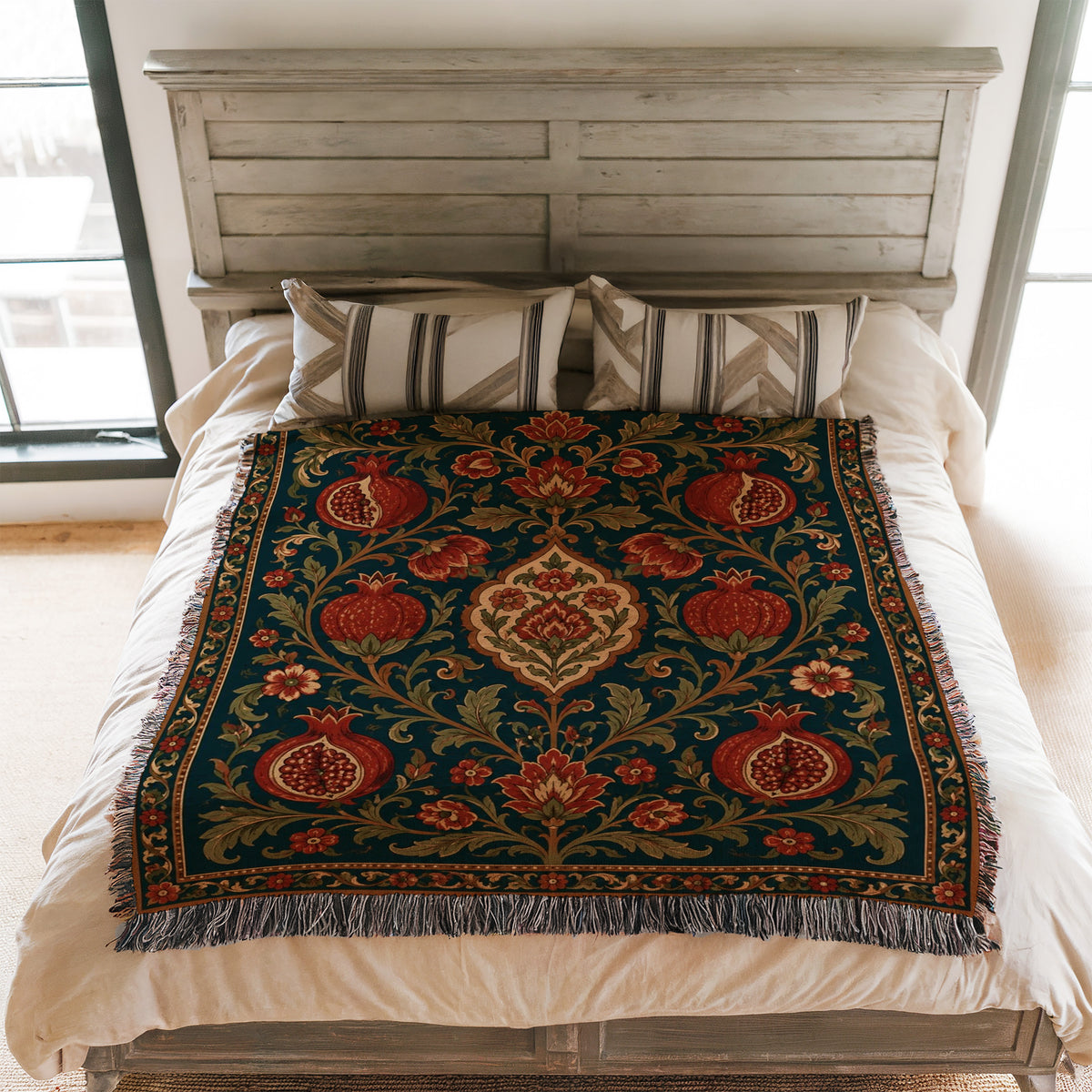 The Persian Pomegranate Garden Blanket