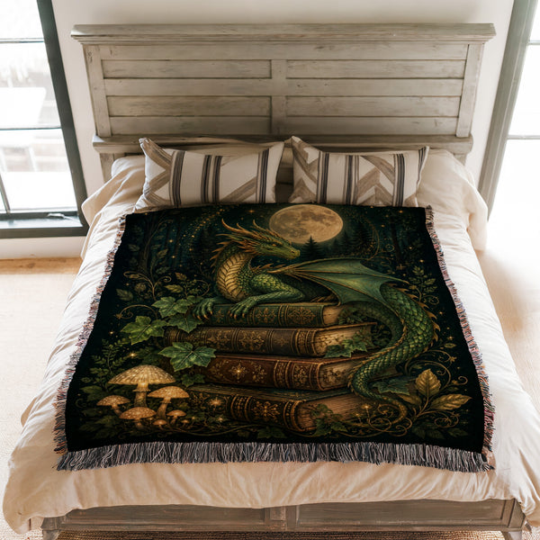 Emerald Moon Dragon Library Blanket