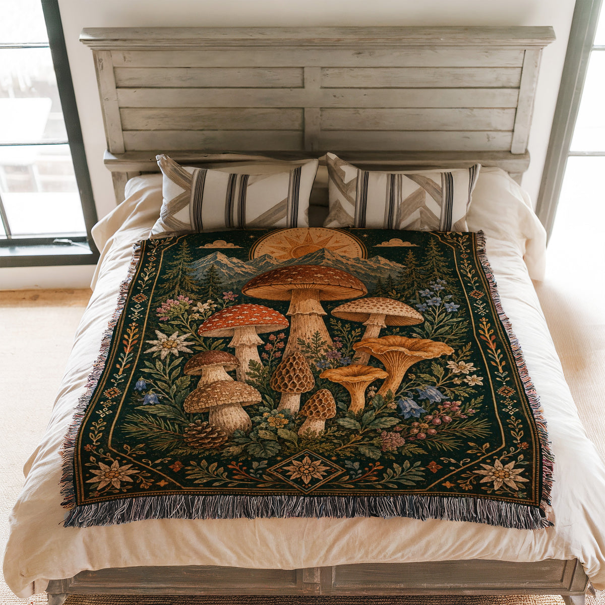 Alpine Mushroom Meadow Blanket