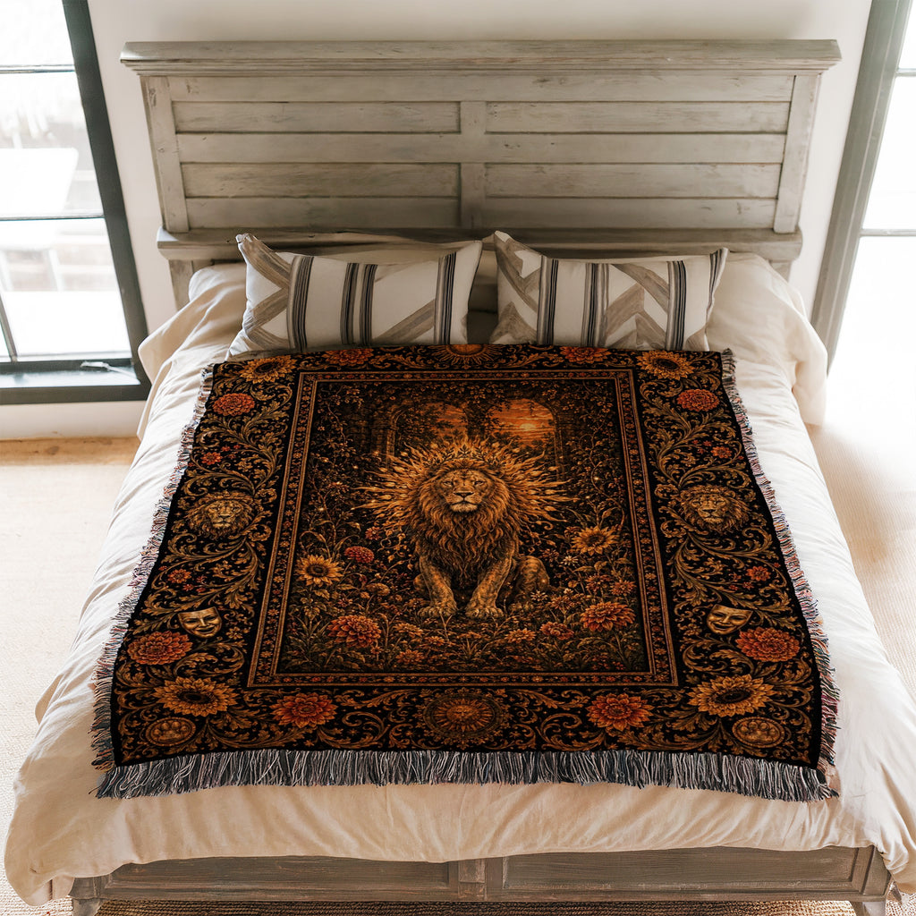 Leo Golden Lion Zodiac Blanket