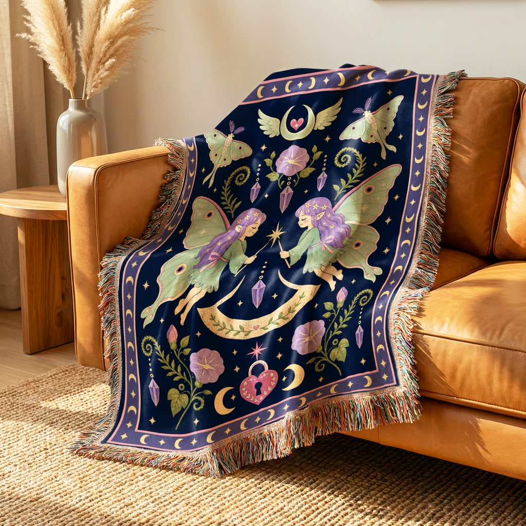 Luna Moth Twin Fairies Blanket