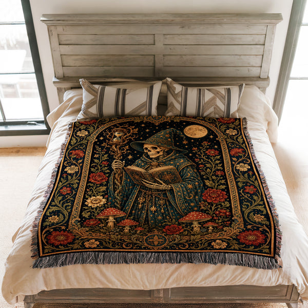 Hourglass Skeleton Wizard Blanket