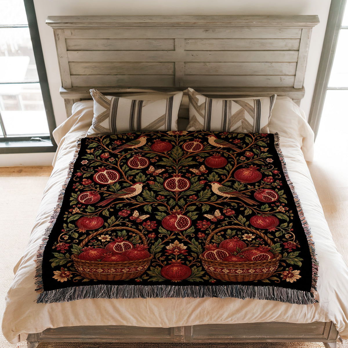 Birds of the Pomegranate Grove Blanket