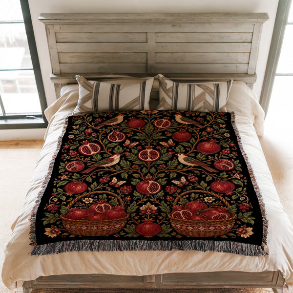 Birds of the Pomegranate Grove Blanket