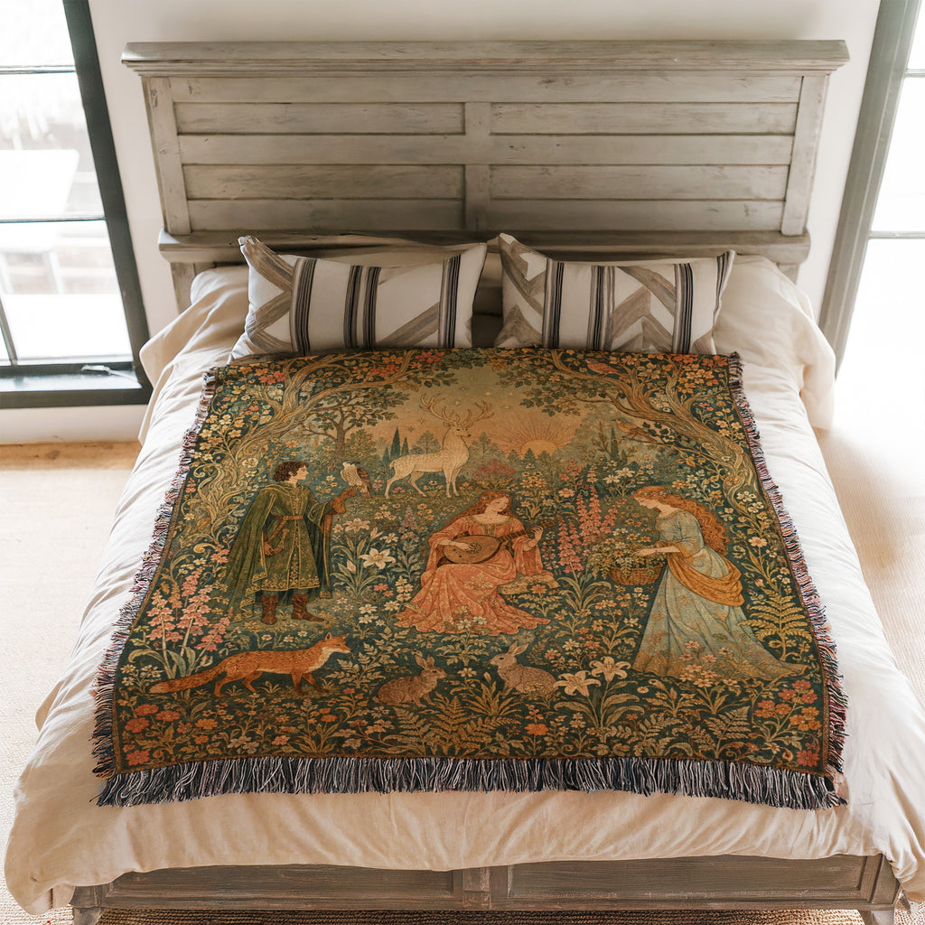 The White Stag at Sunrise Blanket