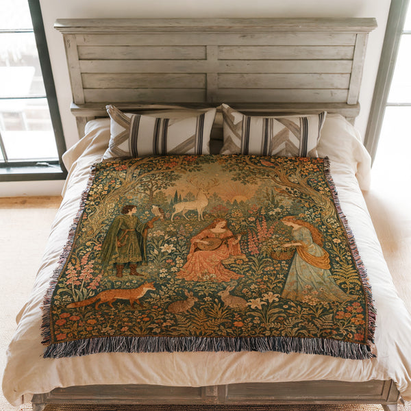 The White Stag at Sunrise Blanket