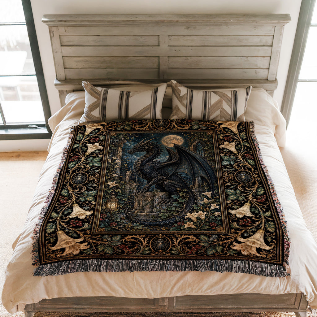 Moonlit Gothic Dragon Blanket