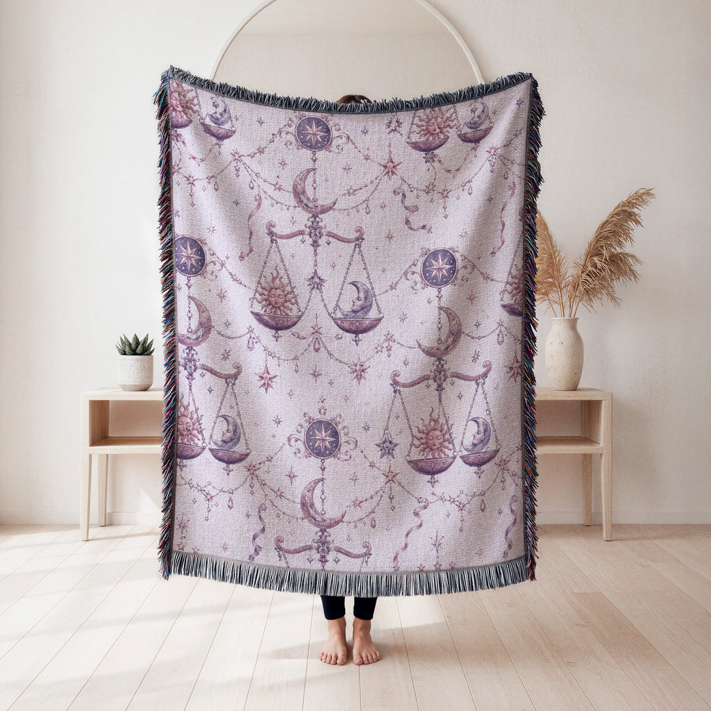Libra Celestial Scales Pattern Blanket