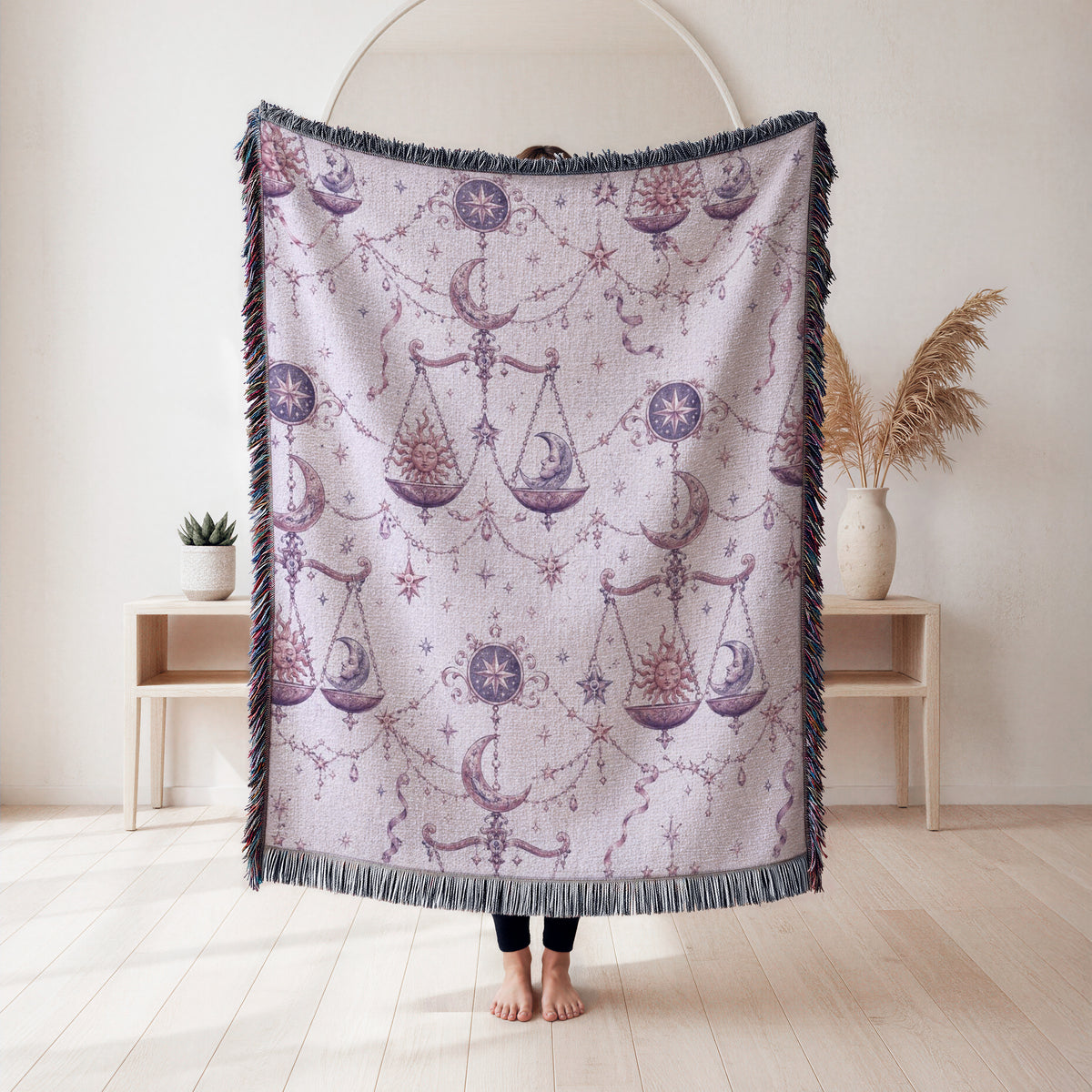 Libra Celestial Scales Pattern Blanket