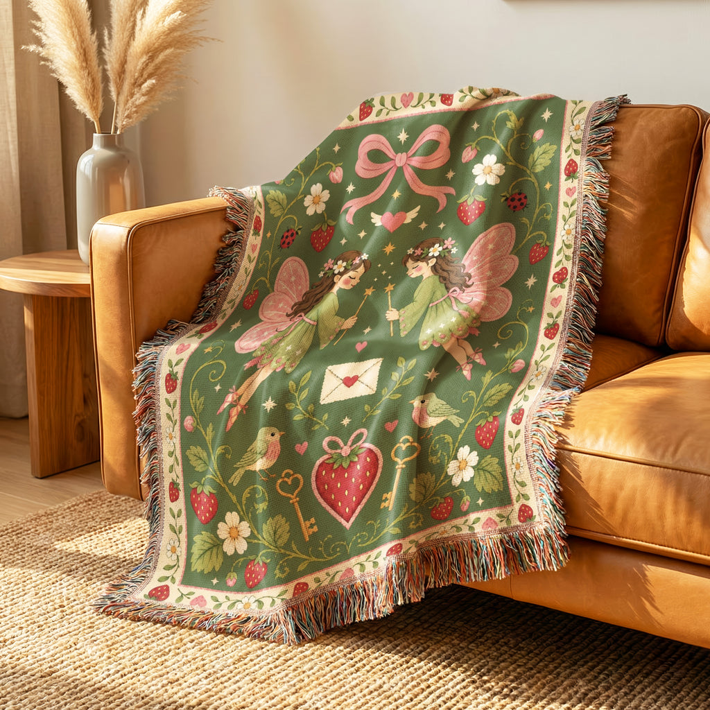 Strawberry Love Fairies Blanket
