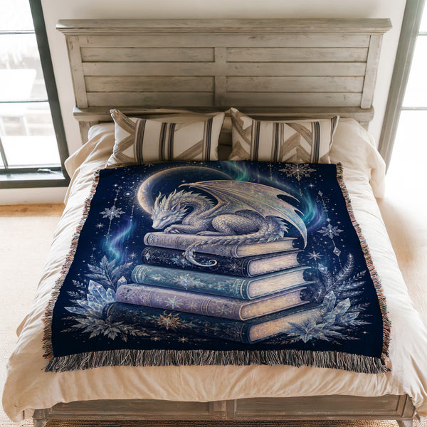 Frost Moon Dragon Library Blanket