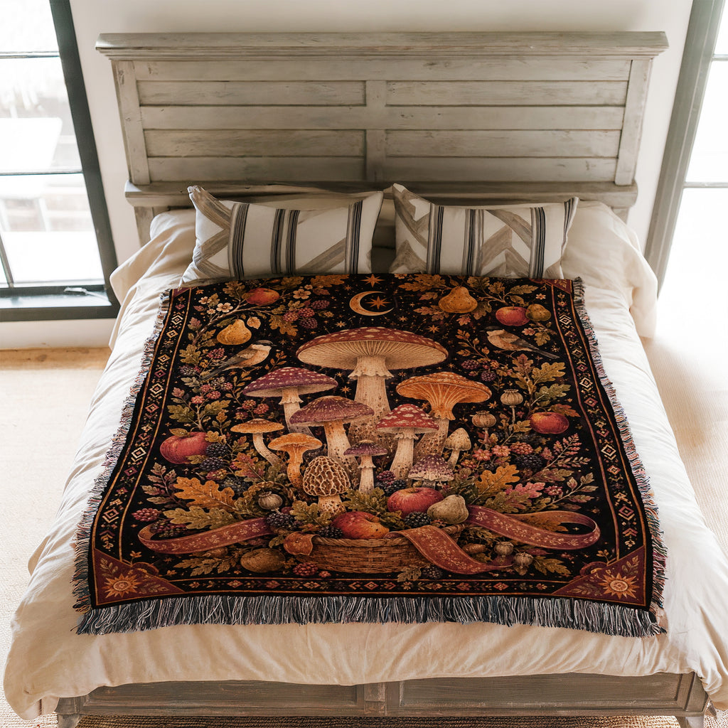 Autumn Harvest Mushroom Blanket