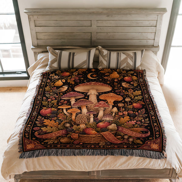 Autumn Harvest Mushroom Blanket